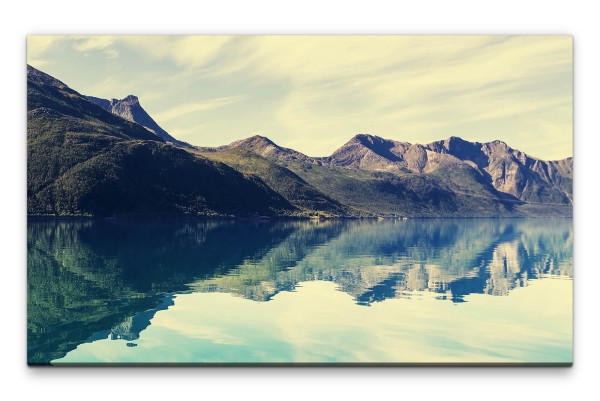 Bilder XXL Norwegische Berge Wandbild auf Leinwand