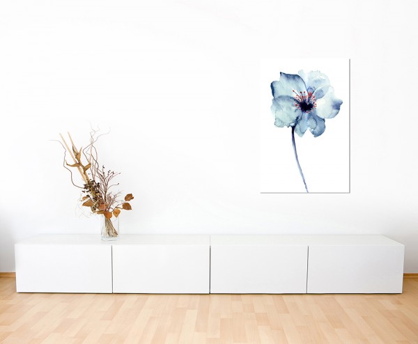 120x80cm Blume Blüte blau Malerei