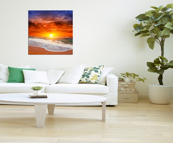 80x80cm Abend Sonnenuntergang Meer