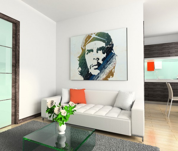 120x80cm Wandbild Che Guevara Gemälde Portrait