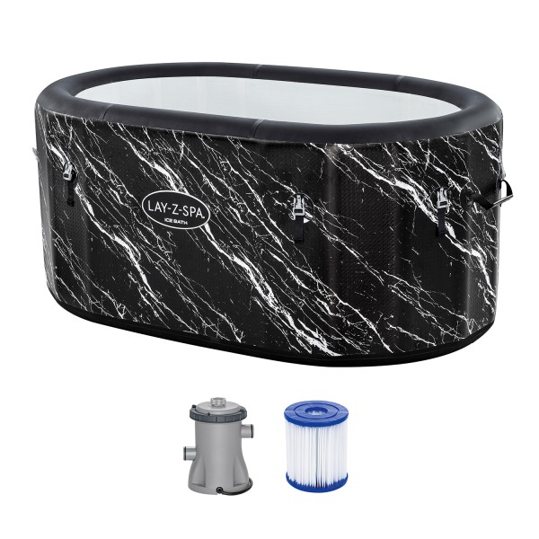 Bestway 6002Q LAY-Z-SPA FortiFiber Eisbad Glacial Dip mit Filterpumpe – 152 x 92 x 69 cm, oval - Komplett Set