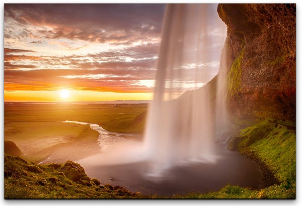 Wasserfall auf einer Insel Wandbild in verschiedenen Größen