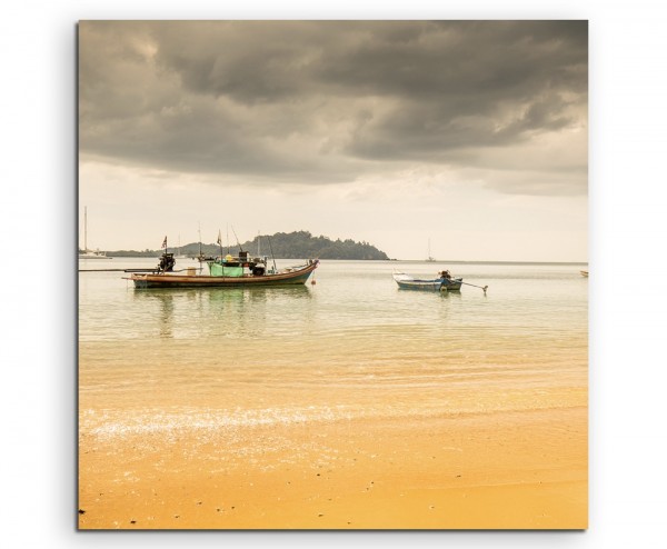 Landschaftsfotografie – Regenwolke am Strand auf Leinwand