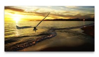 Bilder XXL Adler am Meer 50x100cm Wandbild auf Leinwand