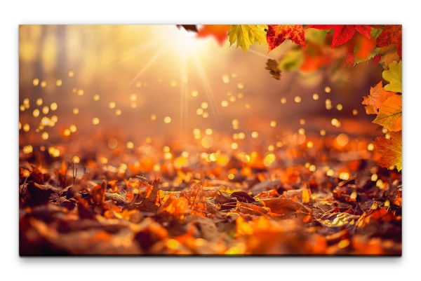 Bilder XXL Magisches Herbstlaub Wandbild auf Leinwand