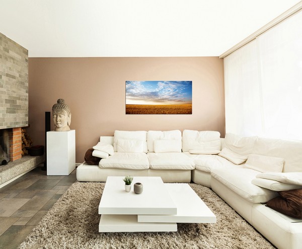 120x80cm Feld Sommerlandschaft Natur Himmel