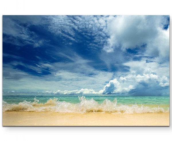 Große Wellen am Strand - Leinwandbild