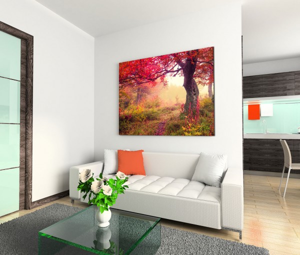 120x80cm Wandbild Ukraine Wald Wiese Bäume Sommer