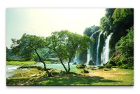 Bilder XXL Wasserfalllandschaft in Vietnam Wandbild auf Leinwand