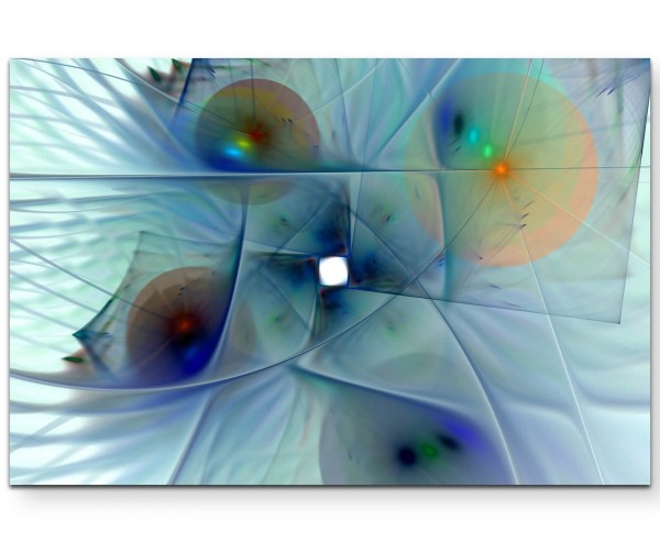 Kreatives Design Regenbogenfarbene Kreise und Fokus in weiß - Leinwandbild