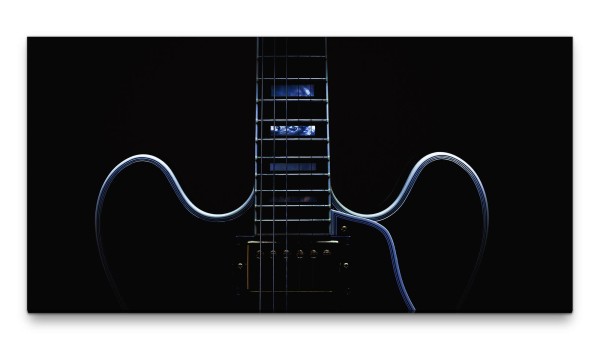 Bilder XXL E-Gitarre schwarz 50x100cm Wandbild auf Leinwand
