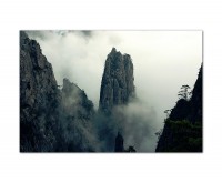120x80cm Berg Huang China Nebel Gebirge Wolken