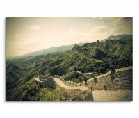 120x80cm Wandbild China Beijing Mauer Berge Landschaft