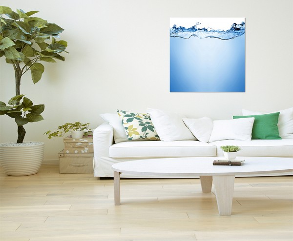 80x80cm Wasser Welle Tropfen Unterwasser blau