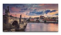 Bilder XXL Brücke in Prag 50x100cm Wandbild auf Leinwand