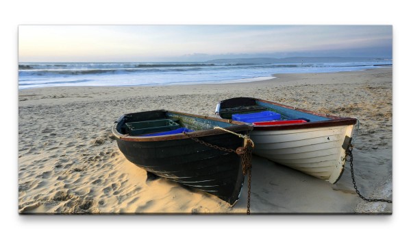 Bilder XXL Fischerboote am Meer 50x100cm Wandbild auf Leinwand