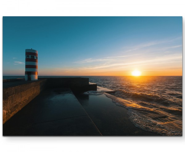 Pier mit Leuchtturm - Leinwandbild