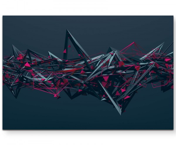 Abstrakte Illustration  chaotische Struktur anthrazit und pink - Leinwandbild