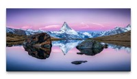 Bilder XXL Gebirgssee 50x100cm Wandbild auf Leinwand