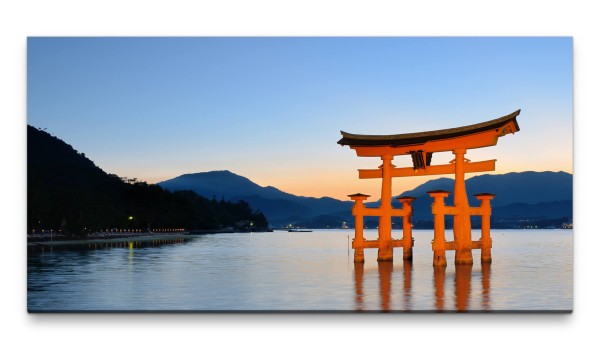 Bilder XXL Miyajima Tor in Japan 50x100cm Wandbild auf Leinwand