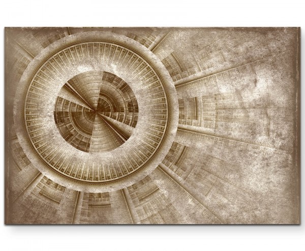 Vintagestyle altes Pergament mit mechanischem Projekt - Leinwandbild