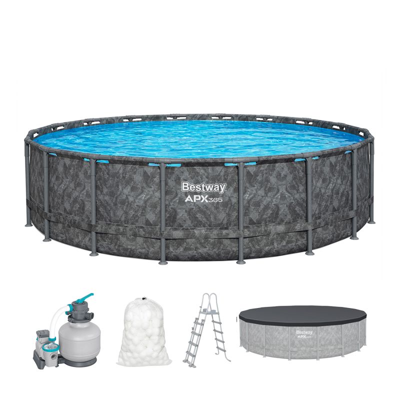 Modell 2025 – Bestway 561KC APX365 Frame Pool Ø 549 x 132 cm – Winterfestes Komplettset