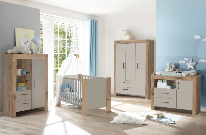 Babyzimmer Bill 6 teiliges Kinderzimmer Komplett Set in Viking Oak und Taube