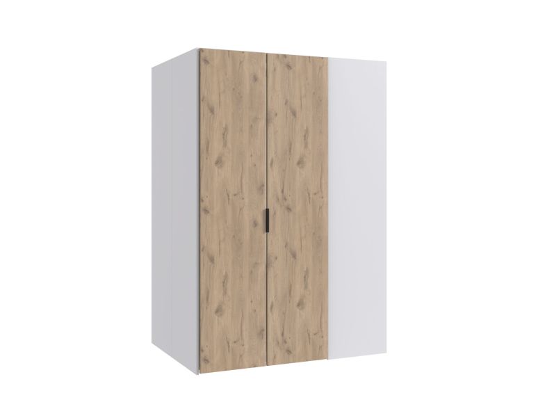 begehbarer Kleiderschrank Norderney in Viking Oak und Weiß – begehbarer Eckkleiderschrank