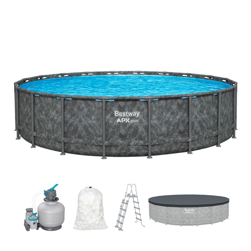 Modell 2025 – Bestway 561KE APX365 Frame Pool Ø 610 x 132 cm – Winterfestes Komplettset