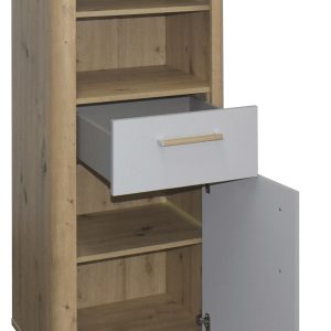 Beistellschrank 0473 11 asteiche kreidegrau matt lack F4 Lilly