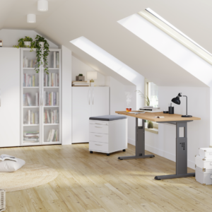 stylisches Büro Basic Office 6 teilig Büromöbel Komplett Set in Weiß von der Marke Hammerbacher