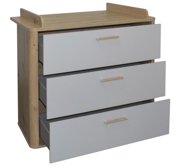 Wickelkommode 0471 03 asteiche kreidegrau matt lack F4 Lilly
