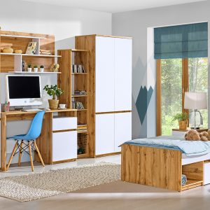 hochwertiges Jugendzimmer Arca in Weiß und Eiche Wotan Kinderzimmer Komplett Set - in verschiedenen Varianten wählbar!