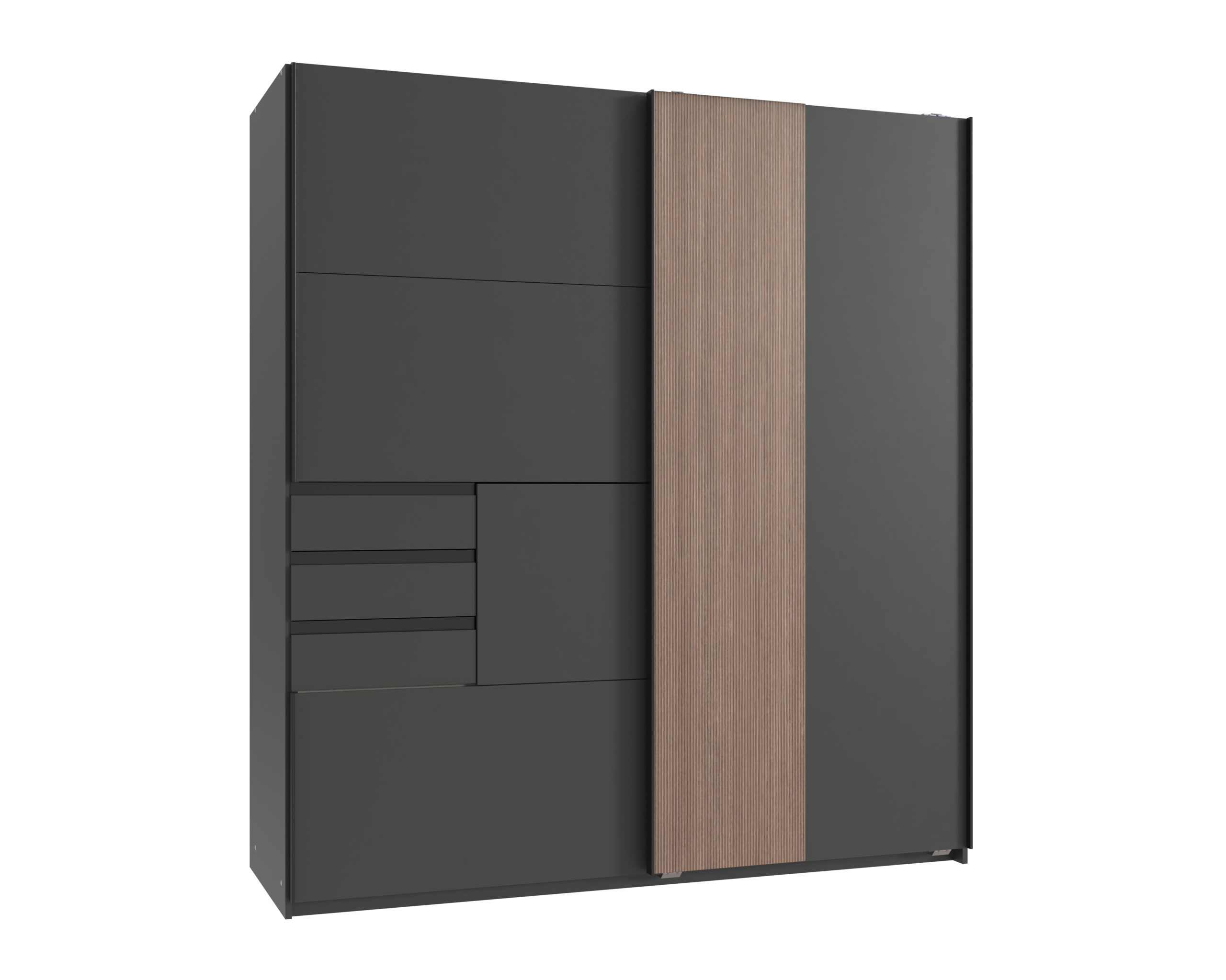 Kleiderschrank Coburg in Grafit mit Multiplex- Optik