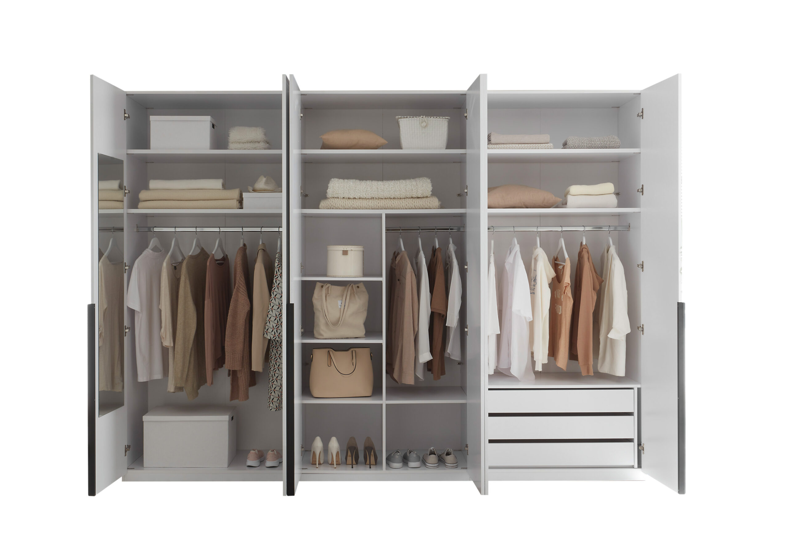 Kleiderschrank Luxus mit Weiß Hochglanz – Stil & Stauraum