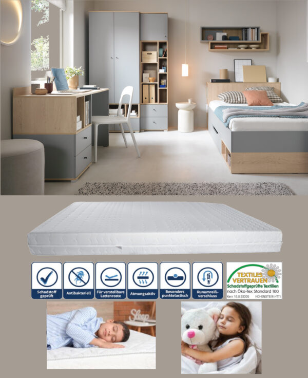Jugendzimmer Nova Grau Eiche – Komplett-Set